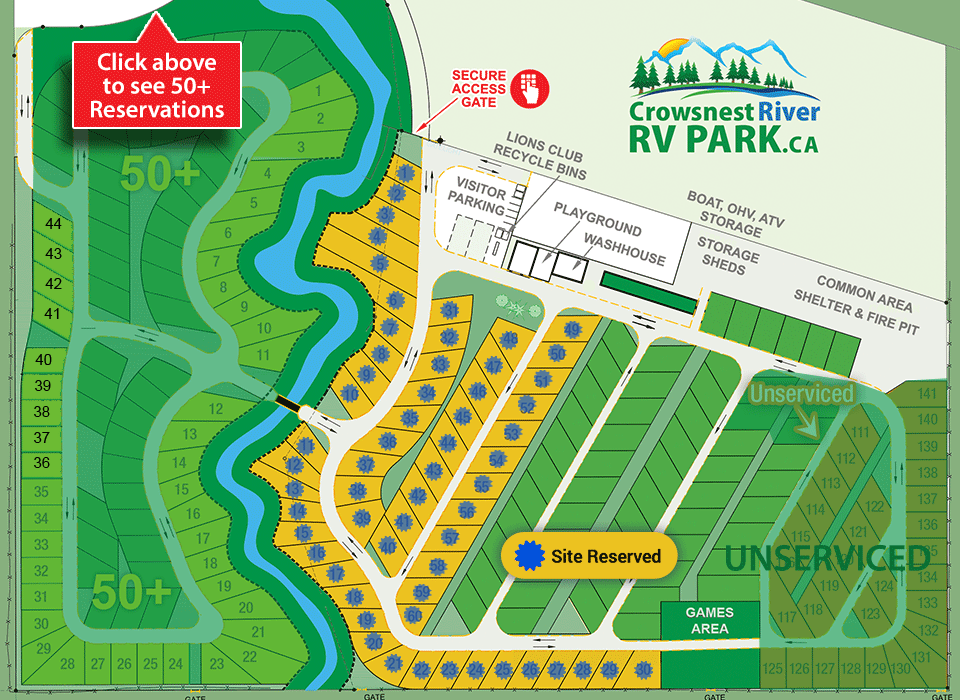 Site Map Crowsnest River RV Park